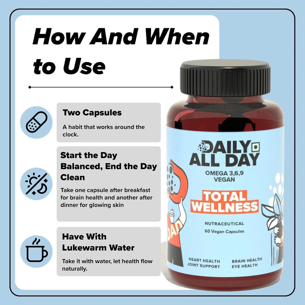 How to take omega 3 capsules - 2 capsules daily
