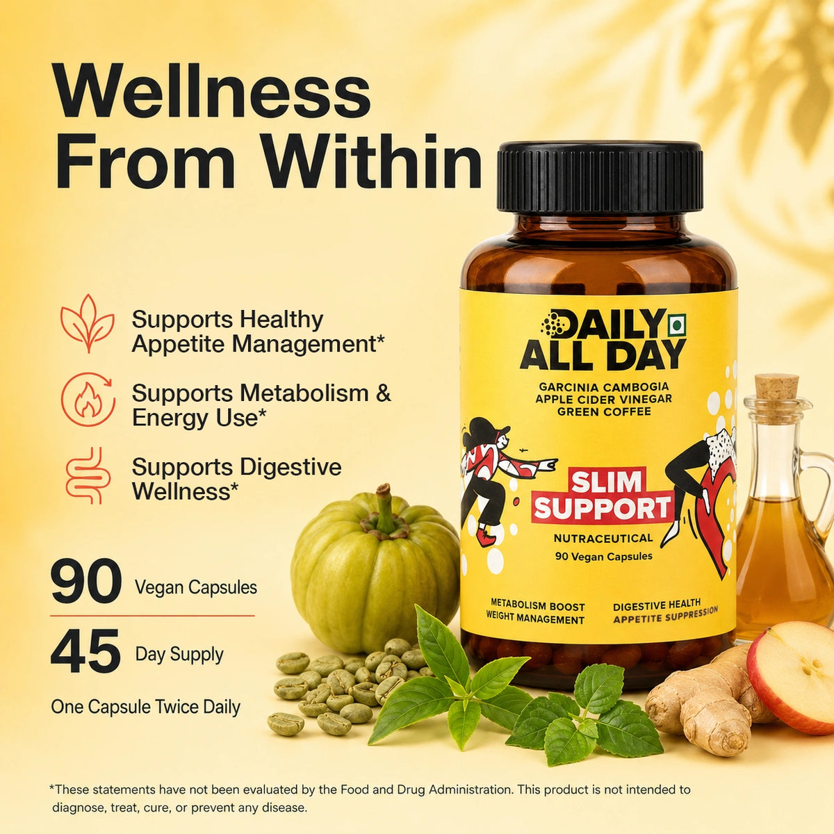 Apple cider vinegar tablets for appetite, metabolism and digestion