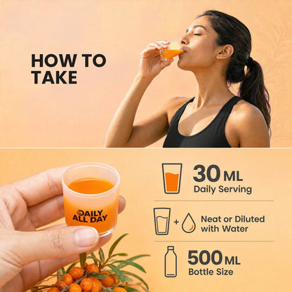 How to take sea buckthorn juice - 30ml daily, neat or with water