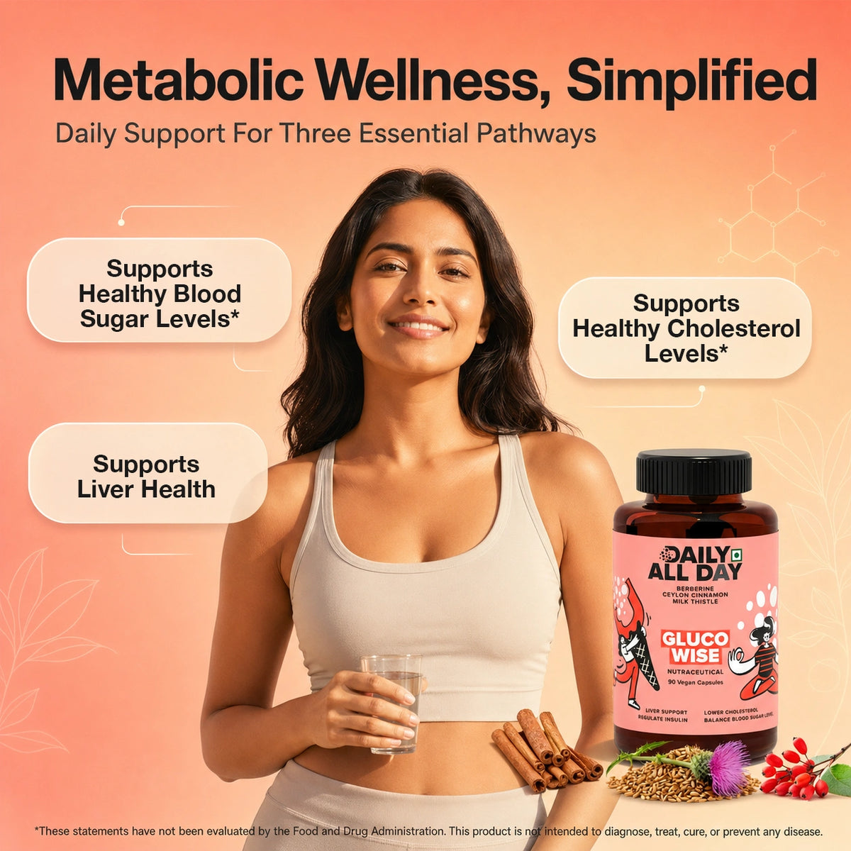 Blood sugar control, cholesterol control and liver health support