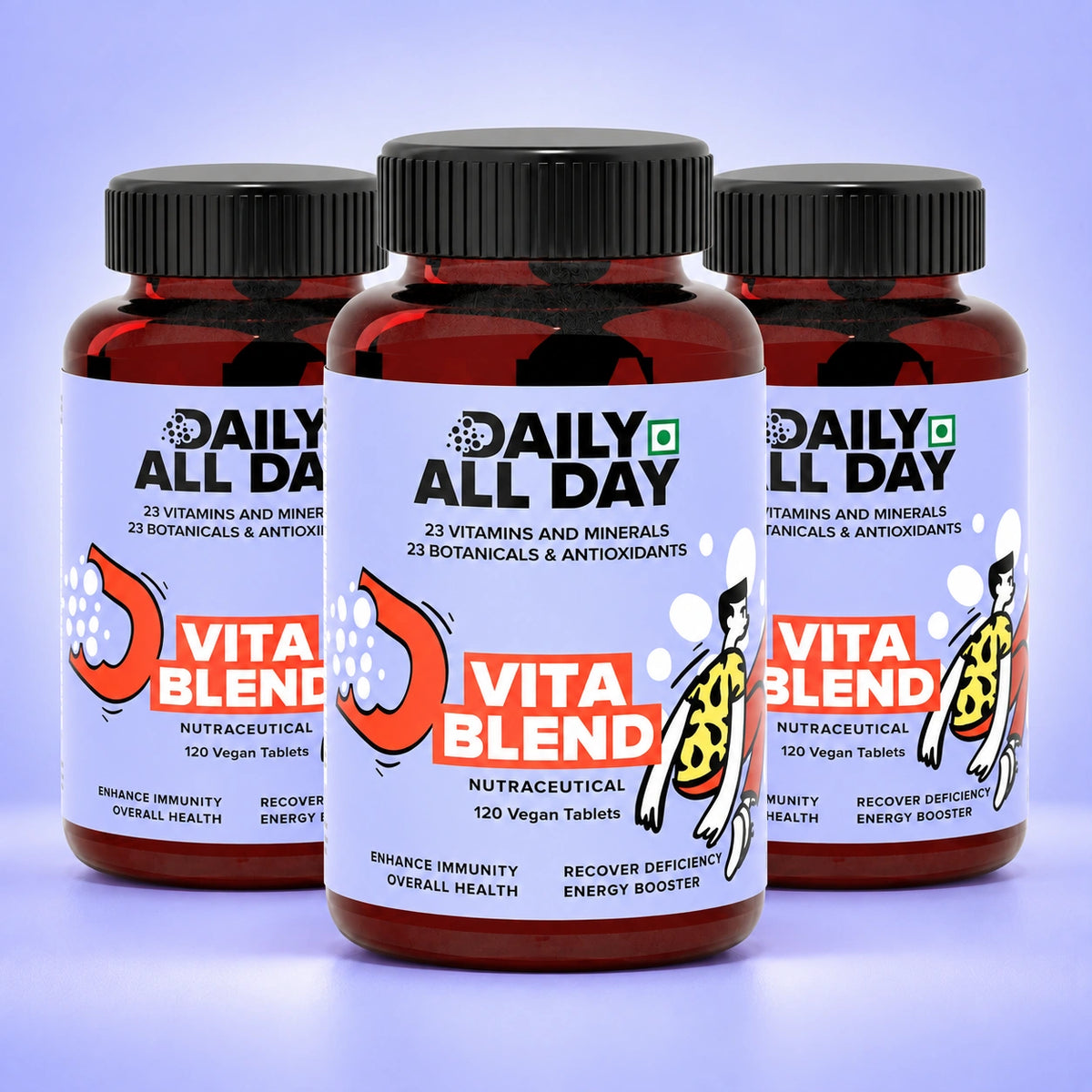 Vitamin B12 and b complex multivitamin tablets - pack of 3