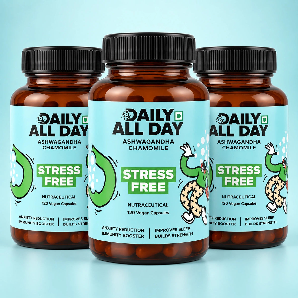 Ashwagandha chamomile stress relief capsules - pack of 3