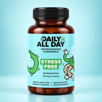 Ashwagandha capsules with chamomile - stress relief tablets, 120 vegan capsules