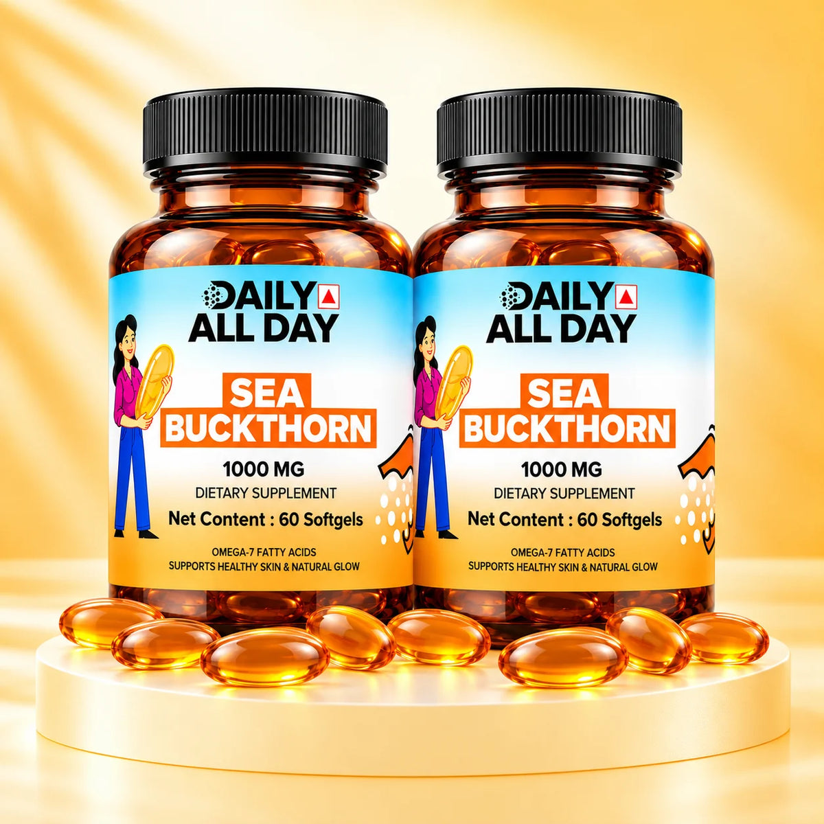 Sea buckthorn capsules pack of 2, 120 softgels