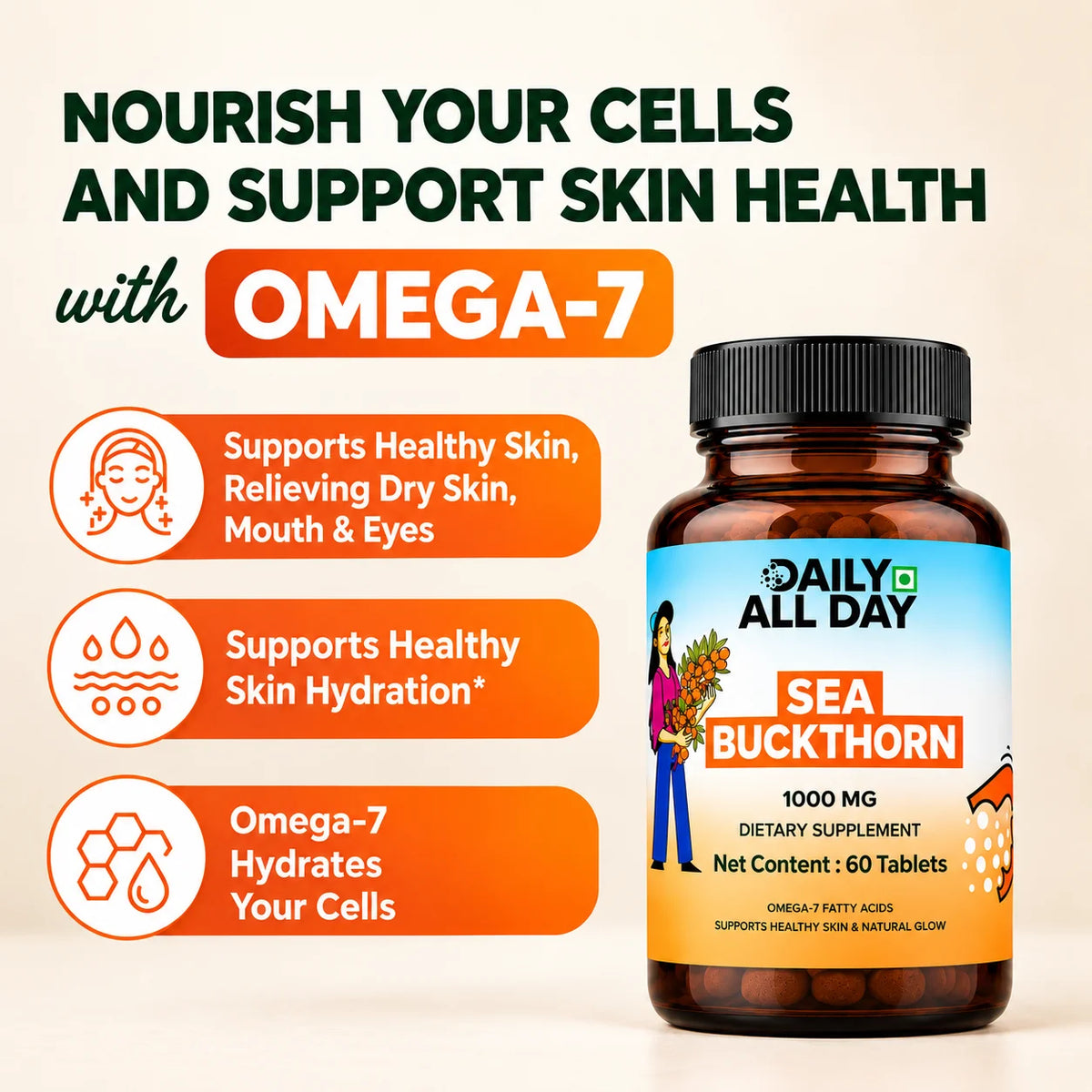 Sea buckthorn benefits for skin hydration and glow with omega 7