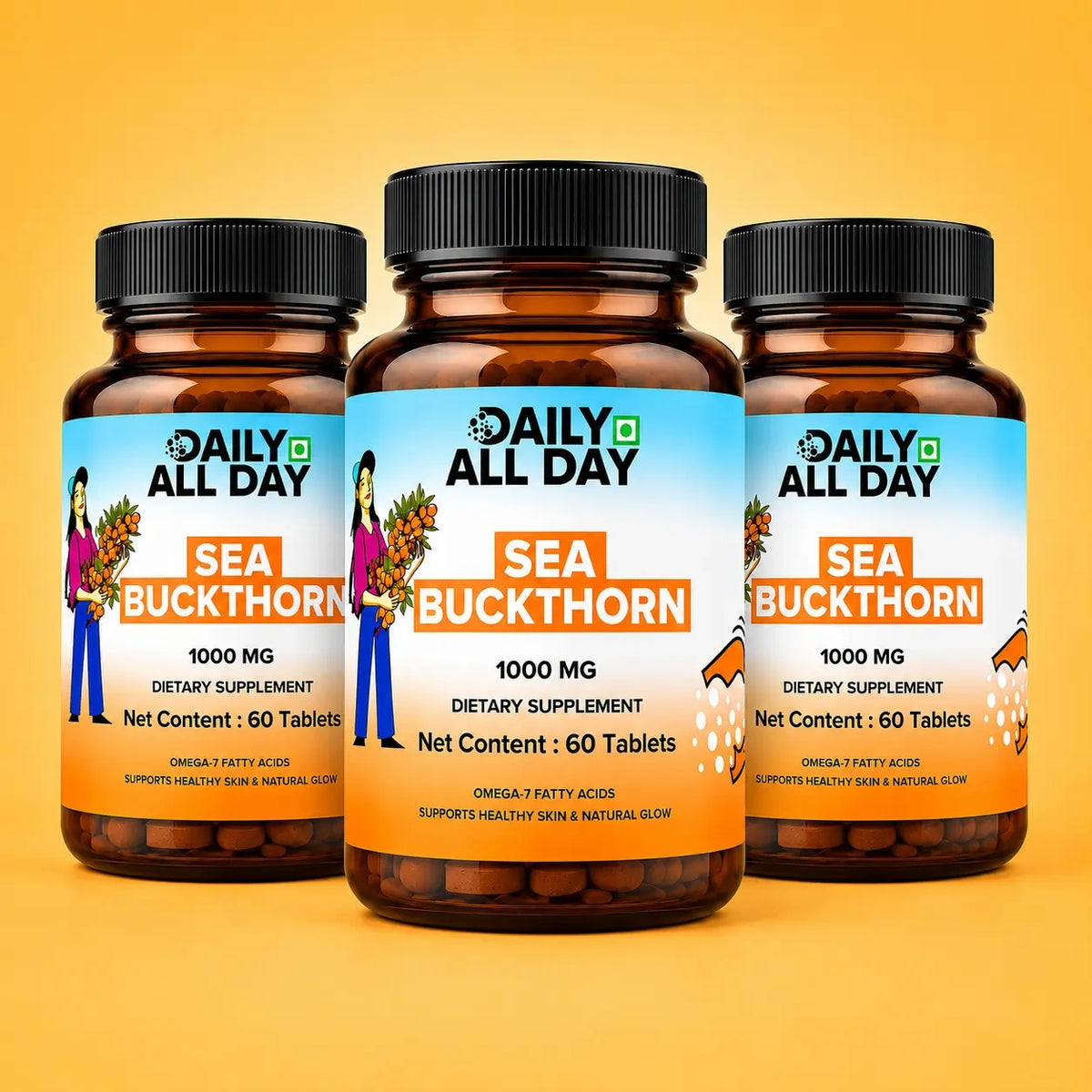 Sea buckthorn capsules alternative - omega 7 tablets pack of 3
